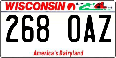 WI license plate 268OAZ