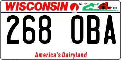 WI license plate 268OBA
