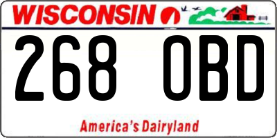 WI license plate 268OBD
