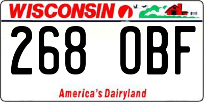 WI license plate 268OBF