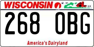 WI license plate 268OBG