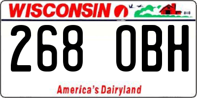 WI license plate 268OBH