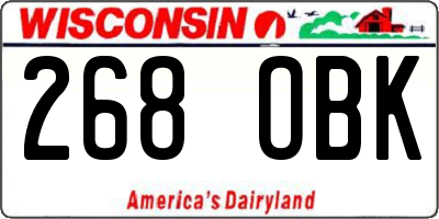 WI license plate 268OBK