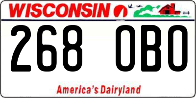 WI license plate 268OBO