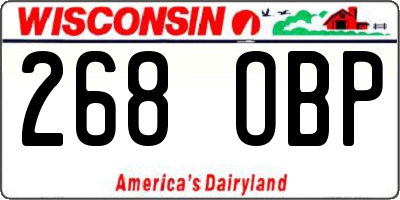 WI license plate 268OBP