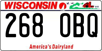 WI license plate 268OBQ