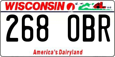 WI license plate 268OBR