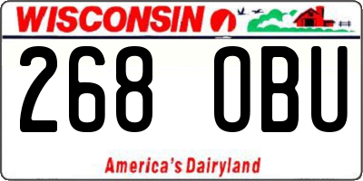 WI license plate 268OBU