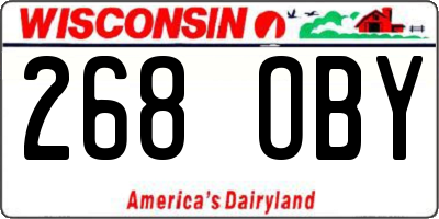 WI license plate 268OBY