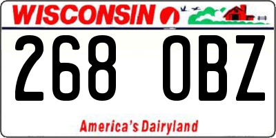 WI license plate 268OBZ