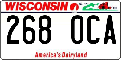 WI license plate 268OCA