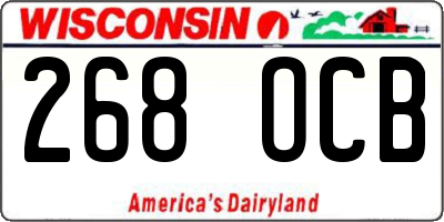 WI license plate 268OCB
