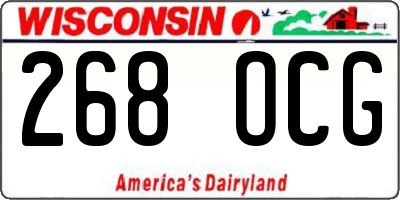 WI license plate 268OCG