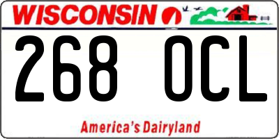 WI license plate 268OCL