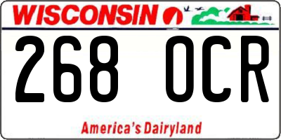 WI license plate 268OCR