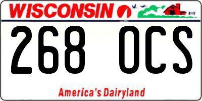 WI license plate 268OCS