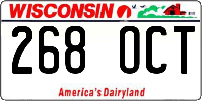 WI license plate 268OCT