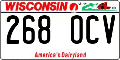 WI license plate 268OCV