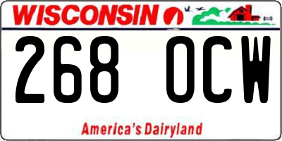 WI license plate 268OCW
