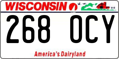 WI license plate 268OCY