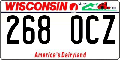WI license plate 268OCZ