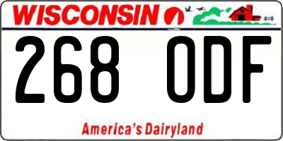 WI license plate 268ODF