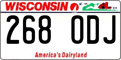 WI license plate 268ODJ