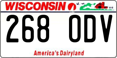 WI license plate 268ODV