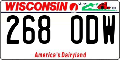 WI license plate 268ODW