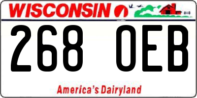 WI license plate 268OEB