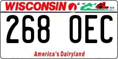 WI license plate 268OEC
