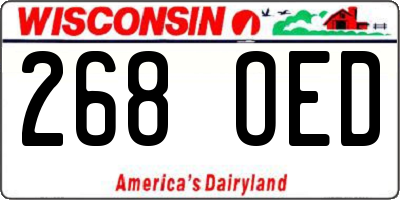 WI license plate 268OED