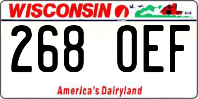 WI license plate 268OEF