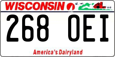 WI license plate 268OEI