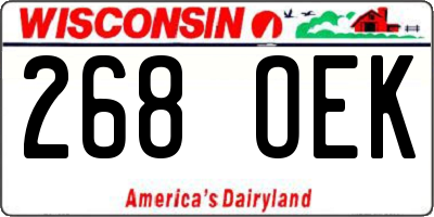 WI license plate 268OEK