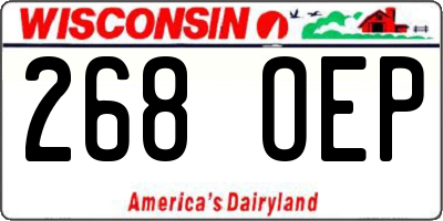 WI license plate 268OEP