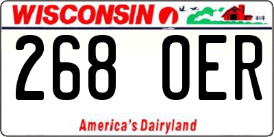 WI license plate 268OER
