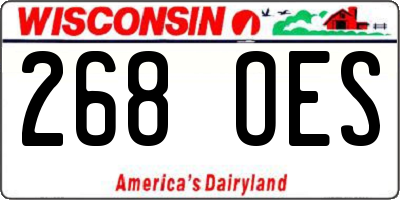 WI license plate 268OES