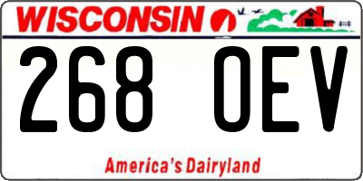 WI license plate 268OEV