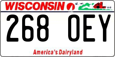 WI license plate 268OEY