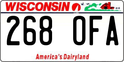 WI license plate 268OFA