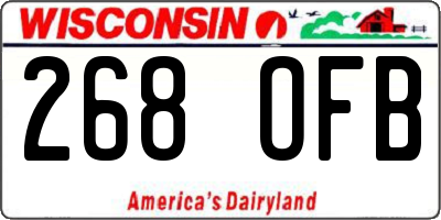 WI license plate 268OFB