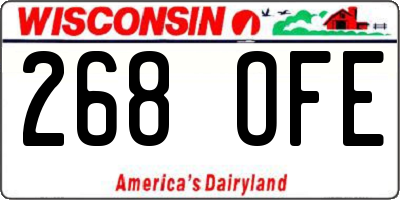 WI license plate 268OFE