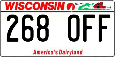 WI license plate 268OFF