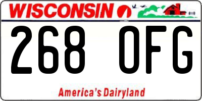 WI license plate 268OFG