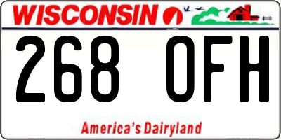 WI license plate 268OFH