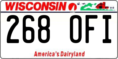 WI license plate 268OFI