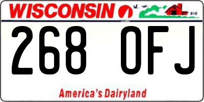 WI license plate 268OFJ