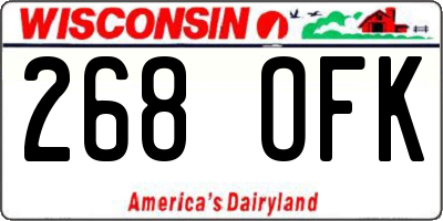 WI license plate 268OFK