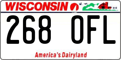 WI license plate 268OFL